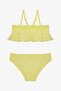 Yellow Girl's Lilly Lemon Ruffled Bandeau Bikini Set
