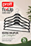 Fixup 24-Piece Non-Slip Black Clothes Hangers - Space-Saving Thin In-Closet Hanger Set - 2