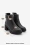 Women's Buckle Zippered Thick Heeled Boots Nuvos Black - 8