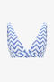 Biana Navy Deep V Cut Zigzag Patterned Bikini Top - 5