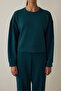 Dark Green Modal Fleece-Lined Sweatshirt - 2