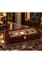 Watch Box for 5 Watches with Mahogany Alcantara Glass Cover - 3