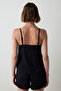 Black Fleur Satin Shorts Pajama Bottoms - 4