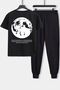 Unisex The Moon Printed 2-Piece Tracksuit Set