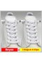 Set of 3 Flat Elastic Smart Laces 100 cm – Snap On, Metal Clip, Screw-On – White - 2