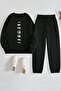 Unisex Astronomy Printed Crew Neck Sweatshirt - 2-Piece Tracksuit Set - 2