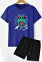 Dinosaur Printed Shorts T-shirt Tracksuit Set