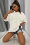 Women's Green Angel Printed Oversize T-Shirt