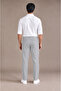 Men's Light Gray Classic Fabric Trousers Slim Fit Lycra Ankle Length Narrow Leg - 6