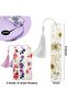 Handmade Resin Dried Flower Bookmarks with Tassels,2 Pieces,Floral Bookmarks for Women and Students - 6