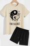 Ying Yang Shorts T-shirt Tracksuit Set