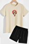 Anime Shorts T-shirt Tracksuit Set