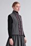 Plaid Detailed Pocketed Vest Gray - 3