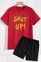 Shut Up Shorts T-shirt Tracksuit Set