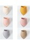 Cotton Baby Bibs,6 Pack Absorbent Muslin Triangle Drool Towels for Newborns and Toddlers,Cream/Dark Khaki/Light Pink/Dark Pink/Gray/Orange,Size M - 5