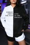Black White Color Printed Oversize Sweatshirt