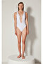 Rita Swimsuit with Mesh Detail on White Shoulders - Free Masur Collection - 2