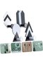 Geometric Wall Mount Hook Set,Self-Adhesive Towel and Coat Hooks,Wrought Iron Decorative Hangers for Entryway and Bathroom,Pack of 4 - 4