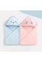 Cartoon Animal Hooded Baby Bath Towel,Soft Flannel Fleece Hooded Cape for Kids,Pink - 6