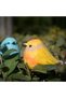 Handmade Wooden Carved Bird Decor,Hand-Painted Bird Figurine with Small Wooden Stake,Decorative Animal Sculpture for Home and Office - 7