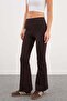High Waist Stretchy Fabric Flare Leggings - 7