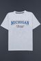Gray Oversize Michigan Lansing Design Tshirt - 4