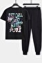 Unisex Just Chill And Have Fun Printed 2-Piece Tracksuit Set
