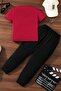 Kids' Naughty Cat Printed Tracksuit Set (Top and Bottom) - 2