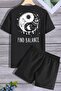 Ying Yang Shorts T-shirt Tracksuit Set