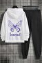 Unisex Butterfly & Letter Graphic Printed Tracksuit Set