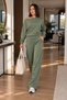 Women's Oversize Bat Sleeve Blouse and Wide Leg Pants Two-Piece Set - 5