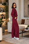 Women's Zipper Tracksuit Set Wide Leg Pants Casual Sports Set with Pockets - 2