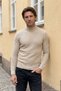 Men's Half Fishbone Sweater Knitwear Embossed Knit Solid Color Classic Fit - 5240B - 3