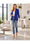 Women Shawl Collar Short Blazer Jacket Curled Sleeve Office and Casual