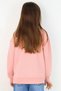Girl's Sweatshirt with Glitter Ribbon and Heart Print, Ages 9-14, Dried Rose - 2