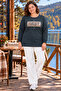 Women's Crew Neck Crystal Fabric Slit Soft Textured Hijab Tunic - 2