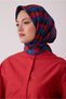 Petrol Geometric Pattern 100% Twill Silk Scarf 4406-31 - 2