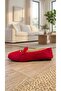 Women's Red Stone Accessory Chain Plush Home Ballerinas 1 cm Byndvt04 - 7