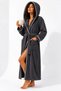 100% Cotton Bathrobe for Men and Women, Unisex, Hooded, with Pockets, Ribbed Towel Bathrobe, Anthracite - 5