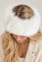 White Fur Bandana Plush Hair Band Winter Women's Furry - with Elastic Back - 6