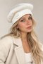 Women's Angora Hat with Pompom Flower Detail - Flexible Soft Wool Texture - 5