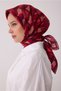 Red Geometric Pattern 100% Twill Silk Scarf 4420-81 - 2