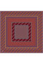 Red Orange Geometric Pattern 100% Twill Silk Scarf 4423-81 - 3