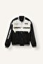Oversize College Collar Bomber Embroidery Detailed Zippered Faux Leather Coat with Inner Pockets H2179Ax26Au - 5