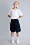 100% Cotton Five Pocket Detailed Bermuda Jean Shorts for Girls I9018A826Au - 2