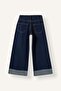 90's Wide Leg Folded Cuff Jean Trousers for Girls I3363A826Wn - 6