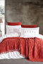 Daisy Pike Bedspread 100% Cotton with Tassels (220X240 cm) Cinnamon