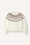 Crew Neck Geometric Patterned Knitwear Sweater for Girls I5465A826Wn - 6