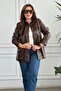 Button-Trimmed Lined Leather Jacket