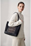 Women's Black Linen Tote Bag